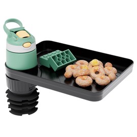 Upgraded Car Seat Tray for Kids Car Seat Tray with Expandable Base for Snacks, Toys, Books, Entertainment Kids Travel Essentials Fits 2.8''-3.2'' Cup Holders (1, Standard Base)