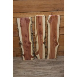 Three Red Cedar Live Edge Wood Slab  Lumber Rustic Woodwork 24in