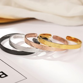 Gyufise 1 Pack Fashion Classic Islam Engraved Bracelet Ayatul Kursi Stainless Steel Bracelets Adjustable Bangles as Gifts Black Bracelet