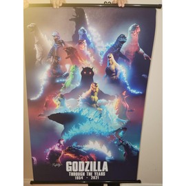 Tina Art Godzilla 1954 to 2021 Cool Large Framed Poster with hooks 24x36 INCH for anime 90x60cm kong