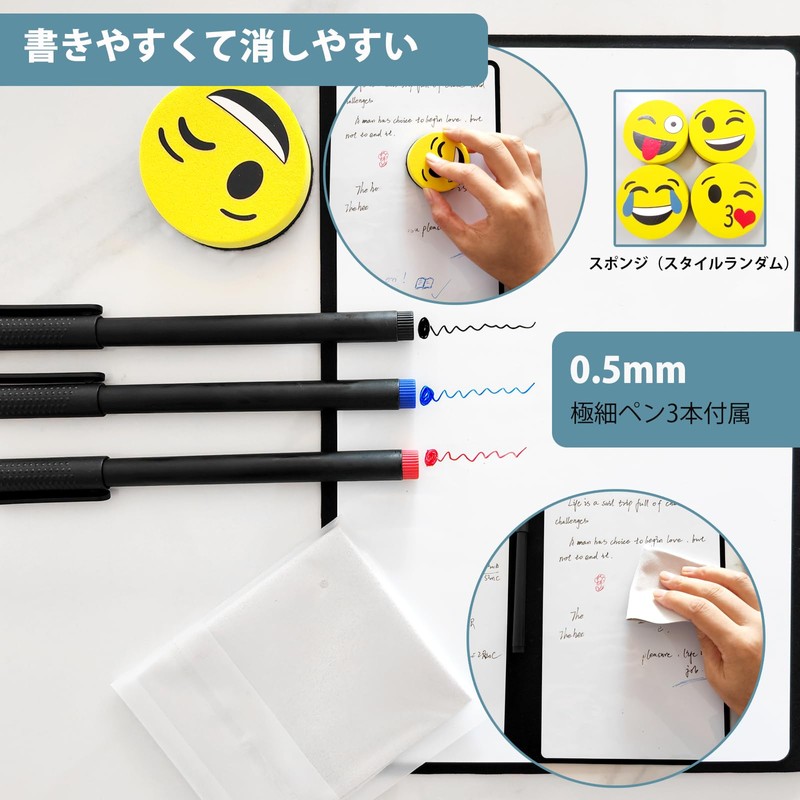 ZiSyouMa Dry Erase Board Notebook, Portable, Meeting Board, Easy to