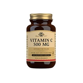 Solgar 500 mg Vitamin C Vegetable Capsules - Pack of 100 - Seasonal Immunity Support - Potent Antioxidant - Reduces Tiredness and Fatigue - Collagen Formation - Vegan