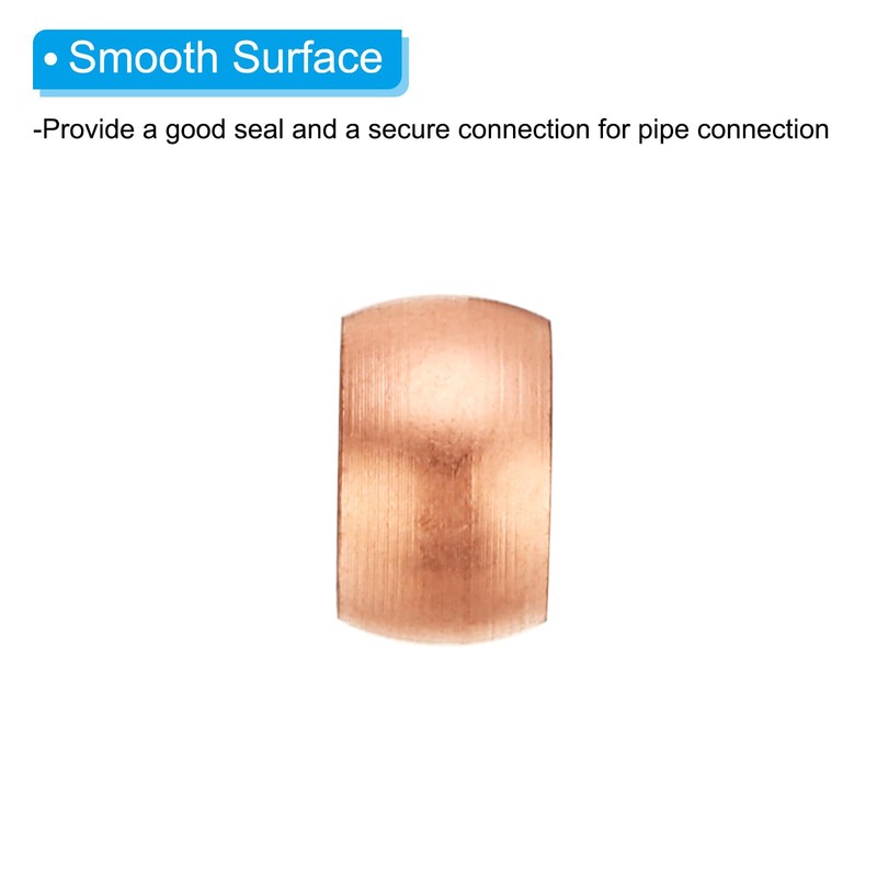 PATIKIL 8mm Tube OD Compression Sleeves Ferrules, 6pcs Copper Ferrule