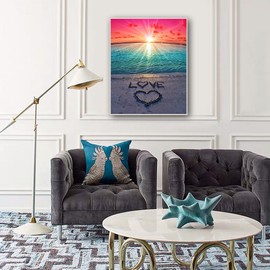 JOYSTRY Diamond Art Dots Painting Kits for Adults, DIY Sunrise Paint with Diamonds Full Drill Round Gem Jewel Crystal Paintings Kit for Home Wall Decoration (Sunrise 16x12in)