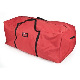 [Red Duffle Bag Tree Storage Bag] - X-Large 9 Foot Christmas Tree Storage Bag for Artificial Trees up to 9 Feet Tall - Durable 300 D Poly-Blend Fabric - ID Tag Holder | Santa's Bags