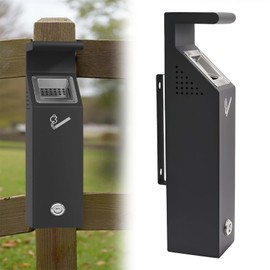 Zeivvnef Wall-Mounted Trash Can-Stainless Steel Black Outdoor Trash Can with Lock, Suitable for Public Areas, Bars, Offices, Gardens, Restaurants