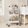 KINGRACK 3 Tier Metal Utility Rolling Cart, Rolling Storage Organizer,