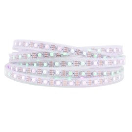 LOAMLIN WS2812B Individually Addressable RGB LED Strip 16.4FT 5050SMD Smart Flexible Dream Full Color 60Pixels/m White PCB Light IP67 Waterproof DC5V (Without Adapter or Controller)