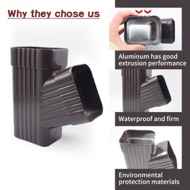 Downspout Y Connector Downspout Gutter for Y Connector 2x3Inch Downspout Diverter Brown Rain Gutter Downspout Extension Accessory Stainless Steel Gutter Y Connector Rainwater Drainage