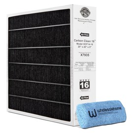 Lennox X7935 20x20x5 Furnace Filter, Healthy Climate Carbon Clean Merv 16 Home HVAC Air Filter, with Wholesalehome Cleaning Cloth