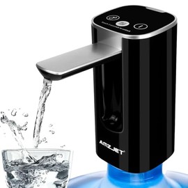 Water Dispenser for 5 Gallon Bottle with Digital Display, 4 Dispense Modes, Portable USB Charging Electric Water Pump, Foldable Spout, Food-Grade Water Jug Pump for Home, Office, RV, Campin(Black)