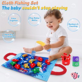 Shayson Baby Toys for 1 2 Year Old, Montessori Fish Toys for 1 2 3 Year Old Boys Girls, Fishing Game Toy with Stacking Cups- Number Counting, Color Sorting, Shape Learning Best Educational kids Gifts