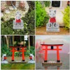 Toddmomy Japanese Torii Gate Miniature Red Shinto Torii Gate Fox