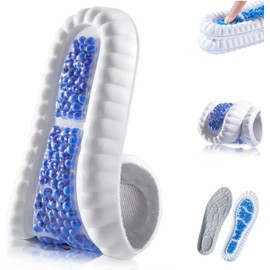 2 Par Plantilla Ortopédica Gel Confort Ultra Anti Fatiga Unisex, Plantillas Ortopédicas, Plantillas Deportivas Amortiguadoras y Antifatiga, Aliviar El Dolor De Pies y Talones (Azul, 43-44)