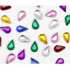 Allstarco 10x6mm Flat Back Teardrop Acrylic Rhinestones Plastic Gems for
