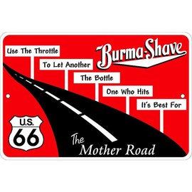 Signs 4 Fun Decorative Parking Sign | 66 Burma Shave | 8” x 12” | Embossed Aluminum Sign | Made in the USA | SPSBS