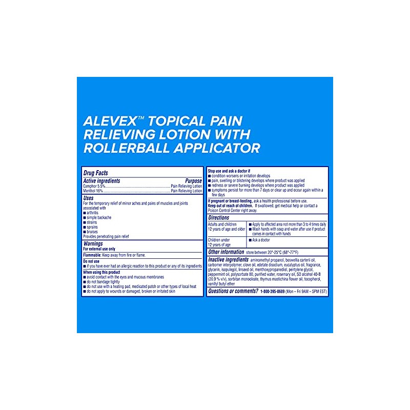 Aleve Pain Relieving Lotion with Rollerball 2.5 oz (Pack of