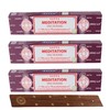 Satya Meditation Incense Sticks 3-Pack with Burlas Holder, 15g pack,