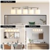 Milk Glass Bathroom Vanity Light Over Mirror, 5 Light Matte
