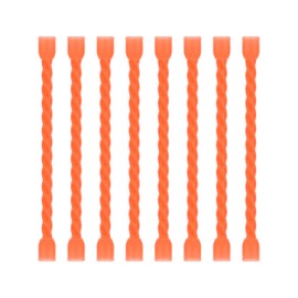 Dreamxiang 8Pcs 3-inch Silicone Cable Ties Reusable Steel-Core Silicone Twist Colorful Cable Tie Straps for Bundling and Organizing, Bendable Holder Strap for Indoor and Out All Purpose, Orange