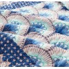 DaDa Bedding Mediterranean Fans Nautical Minty Blue Patchwork Bedspread Set
