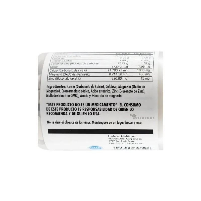 Suplemento Nutricional Multivitamínico Kal Cmz Max Calcio Magnesio Zinc 100