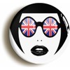 Ozorath MOD SUNGLASSES GIRL RETRO SIXTIES BADGE BUTTON PIN (Size