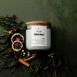 Pine 9oz Coconut + Soy Wax Candle by Alatreyu with sliding scale pricing - Pay What You Can: $25.00