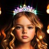 DRESBE Light Up Crystal Tiara LED Rhinestone Crown Headband Glow