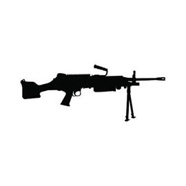 M249 Sticker - Decal - Die Cut - M 249 M-249 Saw Gun - Black 1.50" x 0.59"