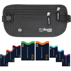 Cinturón de dinero oculto para hombres y mujeres, paquete de cintura con bloqueo RFID para pasaporte, portafolios y teléfono, seguro para viajes