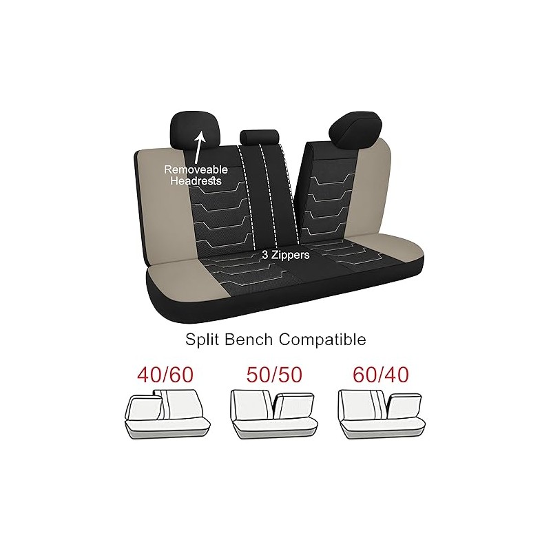 CAROMOP - Fundas transpirables para asiento de auto, asientos completos,