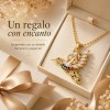 Collar Para Mujer Bano Oro 14k Dije Colibri Moissanita Multi