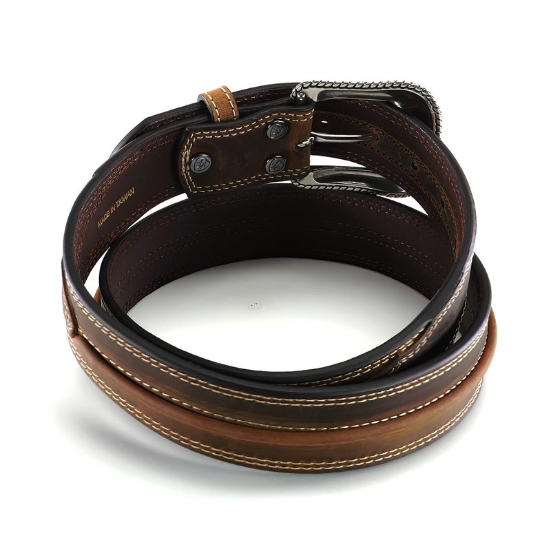 ARIAT Center Bump Belt, Mid-Brown