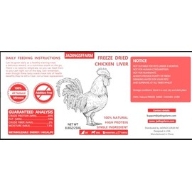 JADINGSFARM Freeze Dried Chicken Liver Pet Treats, High Protein Freeze-Dried Pet Food for Dogs, Cats, Single Ingredient, High Protein, Grain-Free
