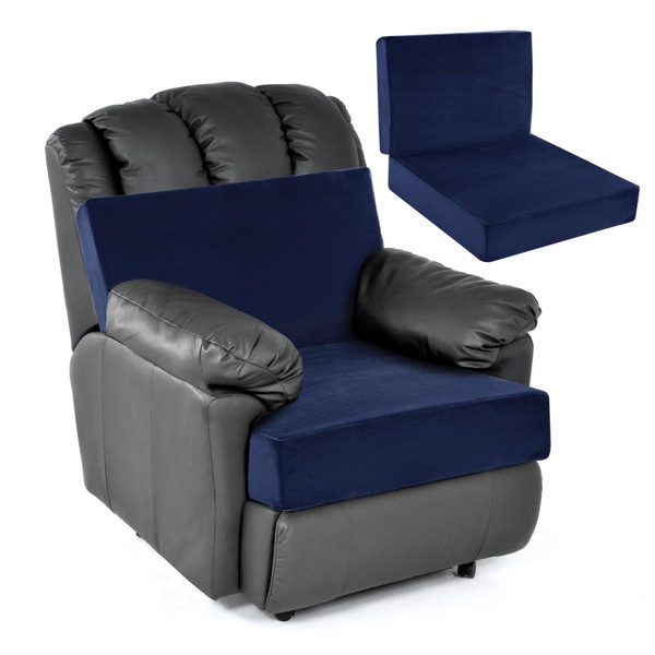 HOMBYS Memory Foam Recliner Chair Cushions for Elderly, 4" Thick