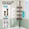 Corner Shower Caddy Tension Pole: Rustproof Stable 4-Tier Bathroom Organizer