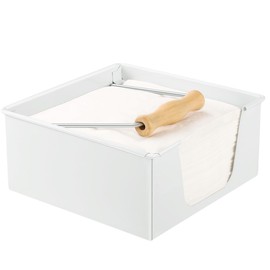 Cabilock Weighted Napkin Holder for Table, Napkin Holders for Paper, Rustic Square Flat for Kitchen Farmhouse Kitchen and Dining