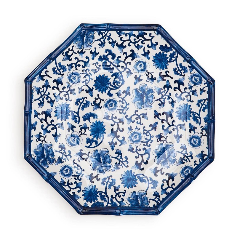 Two's Company Set of 4 Chinoiserie Touch Octagonal Dinner Plate