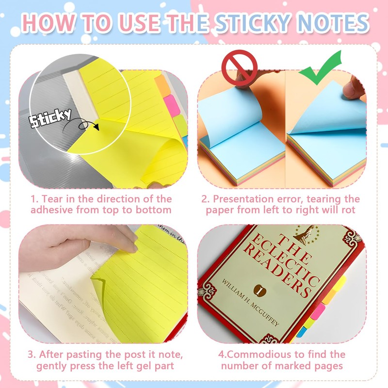 Sticky Notes Set 710 Pack, Divider Sticky Notes Tabs, Office