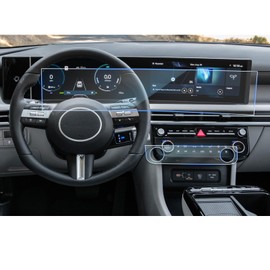 CDEFG 4PCS for 2025 2026 Hyundai Tucson Santa Cruz Screen Protector, Tempered Glass 2025 2026 Tucson Hybrid/Santa Cruz Dual 12.3 Inch Touchscreens & AC Display HD Anti Fingerprints