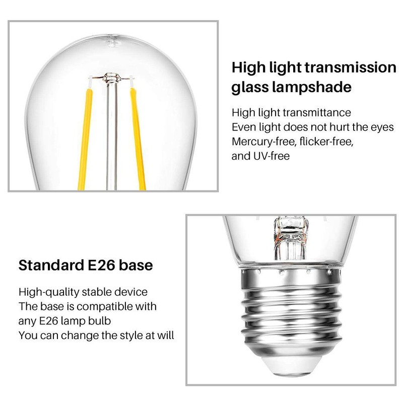 15 Pack LED S14 Replacement Light Bulbs E26 2W Bulbs