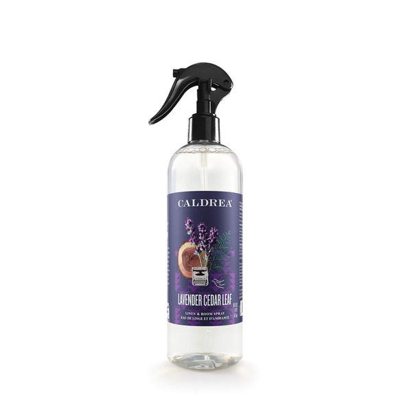 Caldrea Linen and Room Spray Air Freshener, Made with Essential Oils, Plant-Derived and Other Thoughtfully Chosen Ingredients, Lavender Cedar Leaf Scent, 16 oz (Packaging May Vary)