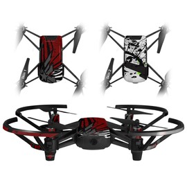 Skin Decal Wrap 2 Pack for DJI Ryze Tello Drone Baja 0040 Red Dark Drone NOT Included