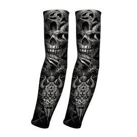 AHXN - Mangas de protección solar UV para hombres y mujeres, manga de enfriamiento de compresión deportiva UPF 50+, regalo único de manga de tatuaje, Festivales de alma, Todo el código