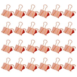 LELE LIFE Same Size Rose Gold Binder Clips, 24Pack Medium Paper Clamps, Rust-Proof File Paper Money Clamps, Binder Paper Clips for Office Home School, 1.3in 32mm