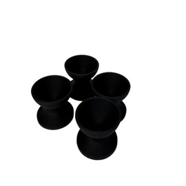 Undique Mini Egg Cup Set, Quail Egg Holders, Set of 4, (Black)