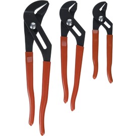 Tool Pliers Set 3Pc T&G Straight Jaw Black Phosphate 7 10 12