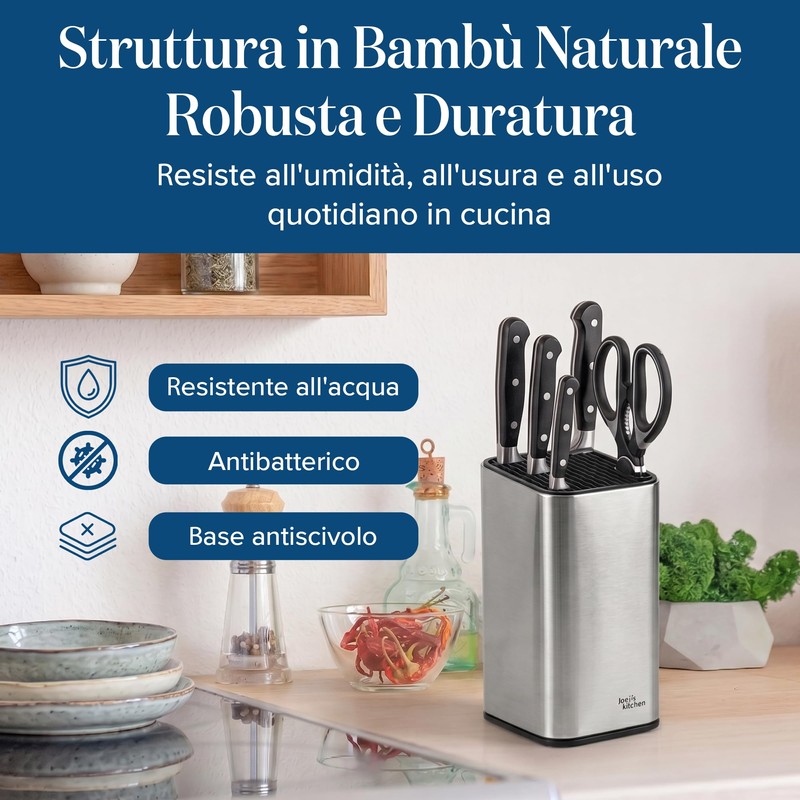 Joeji's Kitchen Ceppo portacoltelli da cucina universale senza coltelli con