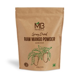 MB Herbals Raw Mango Powder | 227 Gram (8 oz / Half Pound) | Aamchur Powder | Dry Green Mango Powder | Gluten Free | Non GMO, No Preservatives | 100% Pure & Natural Spice Seasoning for Indian cuisine